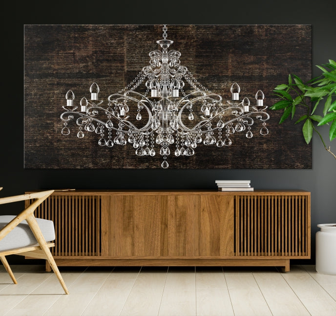 Rustic Chandelier Canvas Wall Art Giclee Print