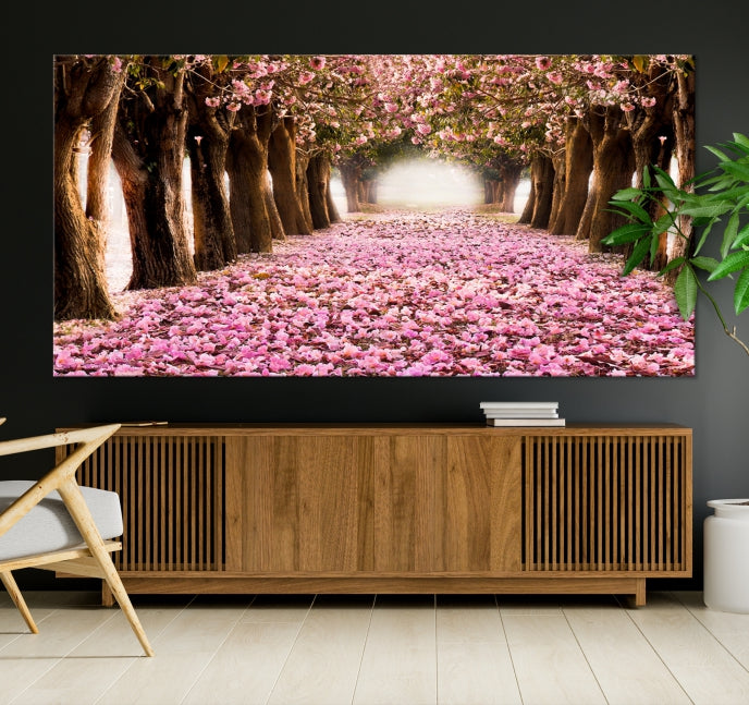 Mesmerizing Blossom Cherry Trees Large Wall Art Framed Canvas Print