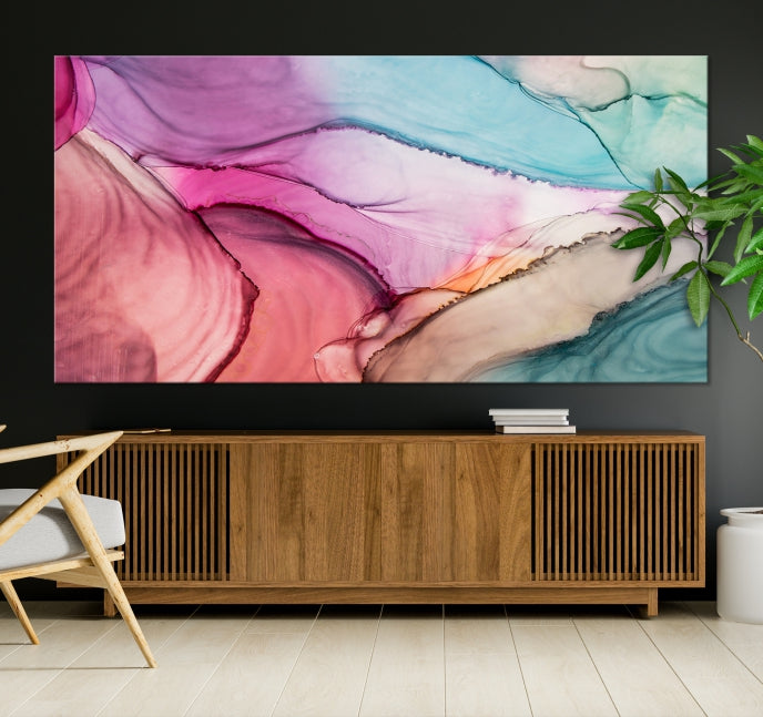 Colorful Marble Abstract Wall Art Print Canvas Living Room Kitchen Wall Decor