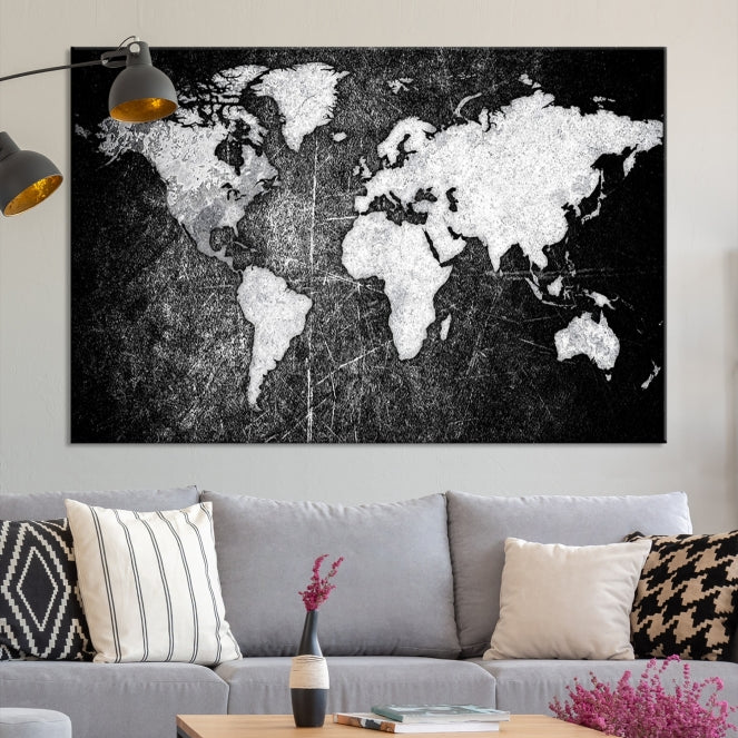 Black World Map