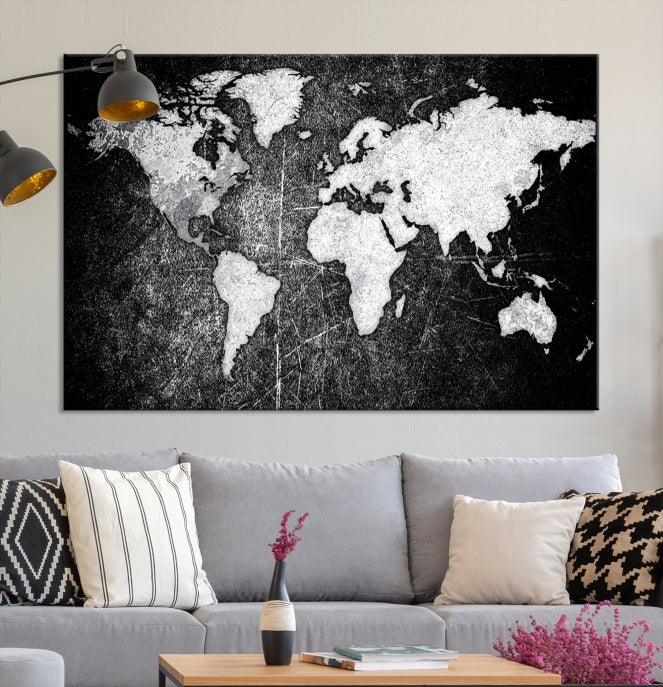 Black World Map