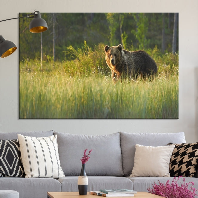 Wild Bears in Nature Large Wall Art Canvas PrintFramedReady to Hang