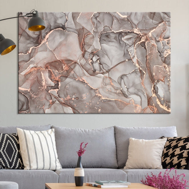 Rose Gold Marble Canvas Wall Art Giclee Print Abstract Wall Decor