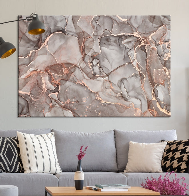 Rose Gold Marble Canvas Wall Art Giclee Print Abstract Wall Decor