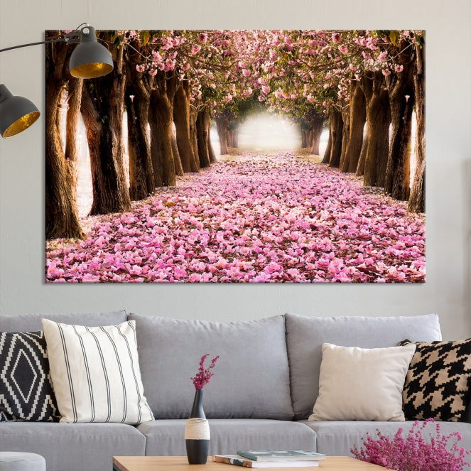 Mesmerizing Blossom Cherry Trees Large Wall Art Framed Canvas Print