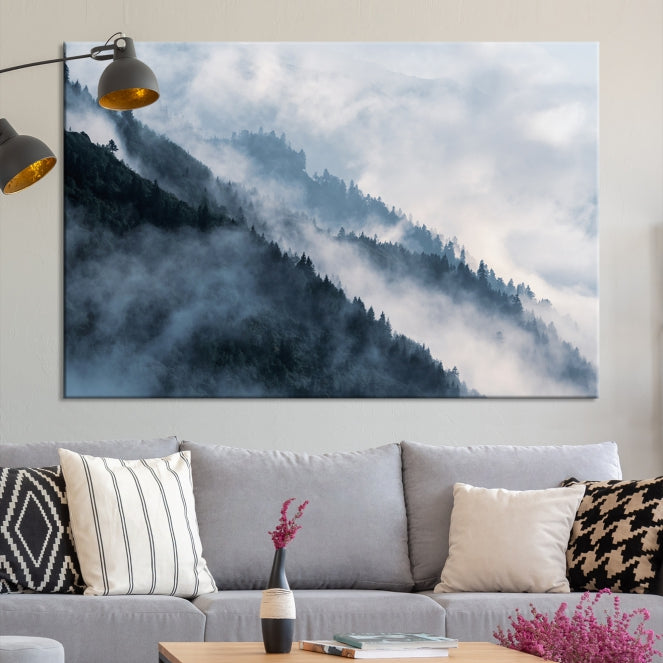 Misty Forest Canvas Wall Art Print