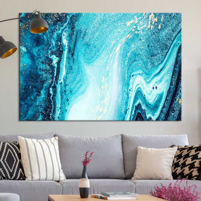 Large Marble Wall Decor Abstract Fluid Effect Canvas Art Print