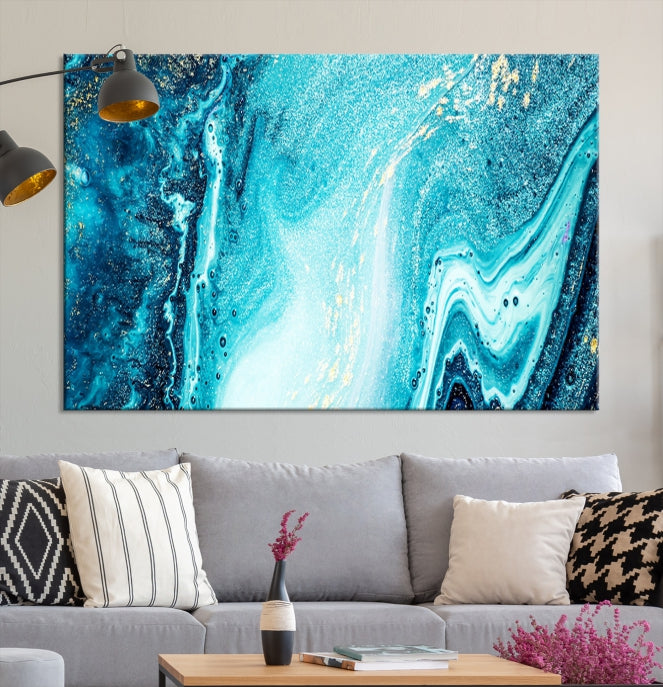 Large Marble Wall Decor Abstract Fluid Effect Canvas Art Print