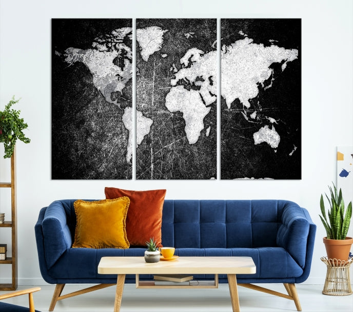 Black World Map