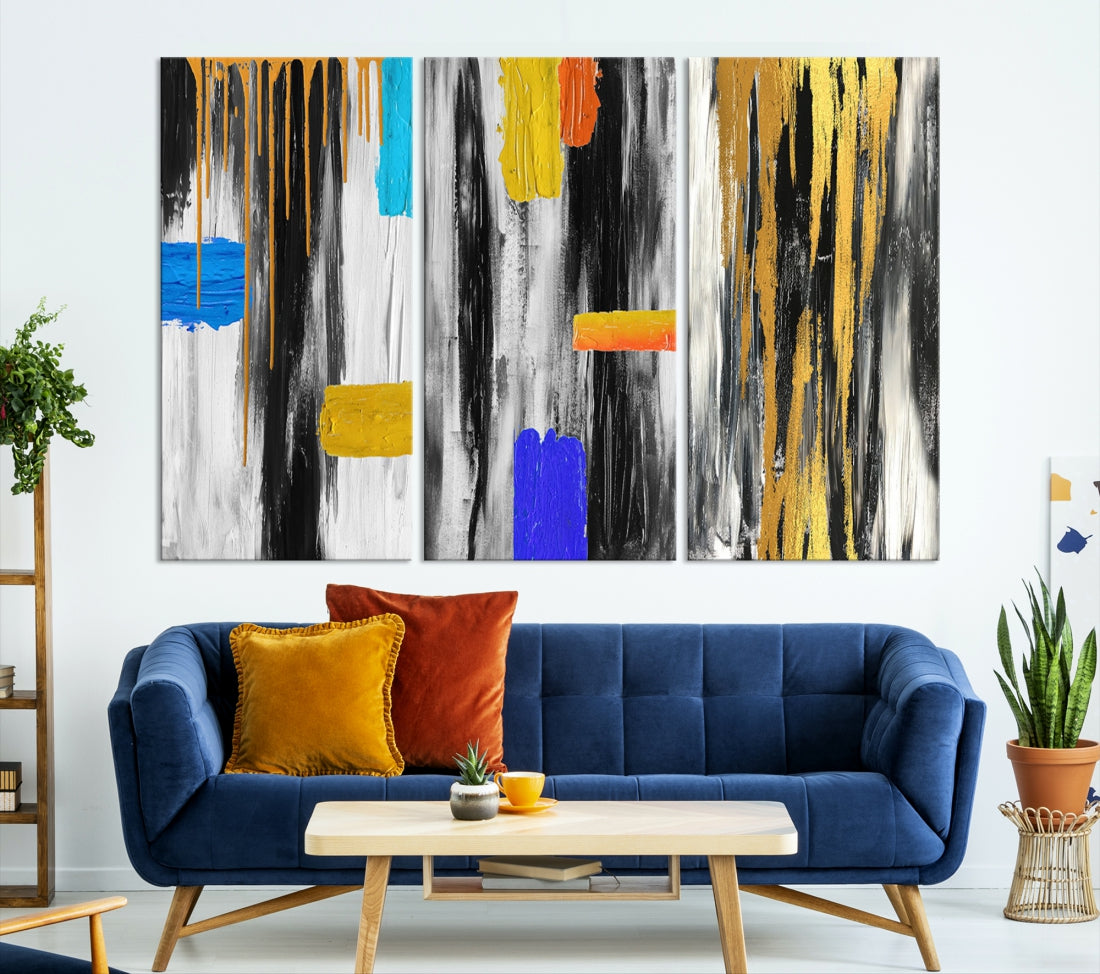 Large Colorful Abstract Painting Modern Canvas Wall Art Bedroom Design