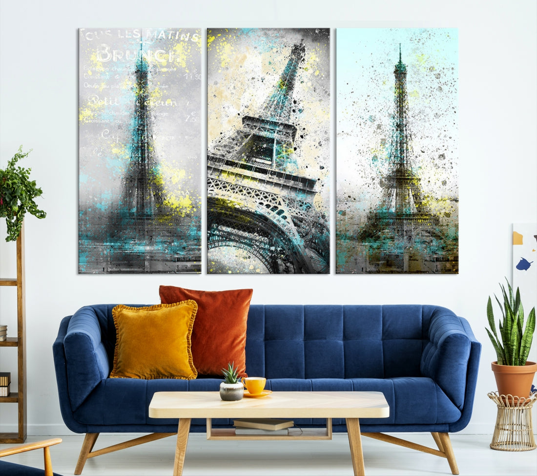 High Quality Antiqued Eiffel Tower Premium Giclee Canvas Wall Art Print