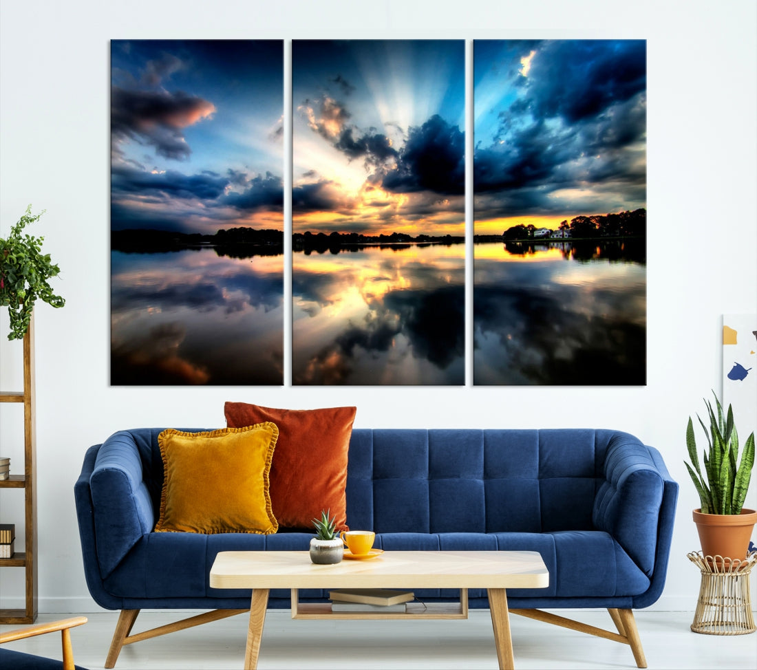 Blue Sunset to Your Walls with Our Beach View Canvas Wall Art Print