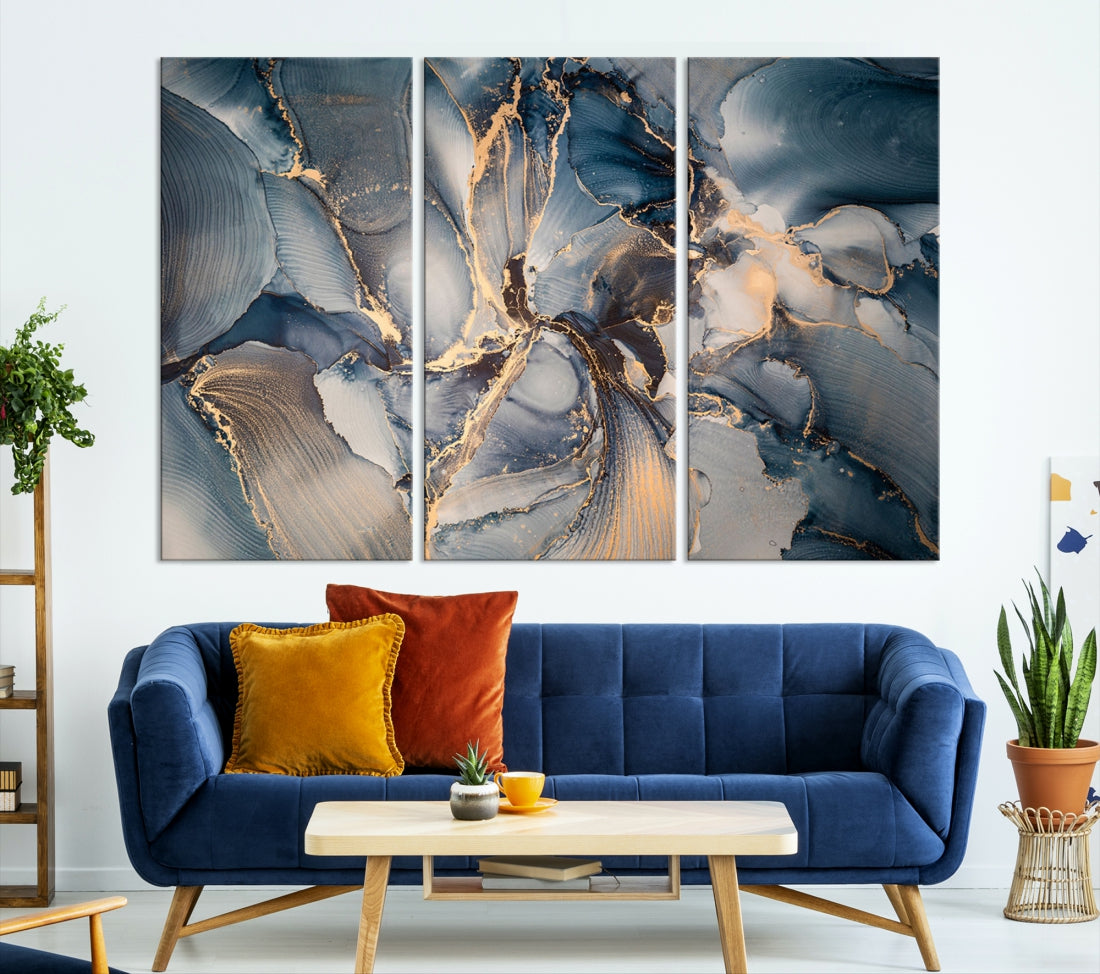 Abstract Wall Art Painting on Canvas Large Wood Framed Print