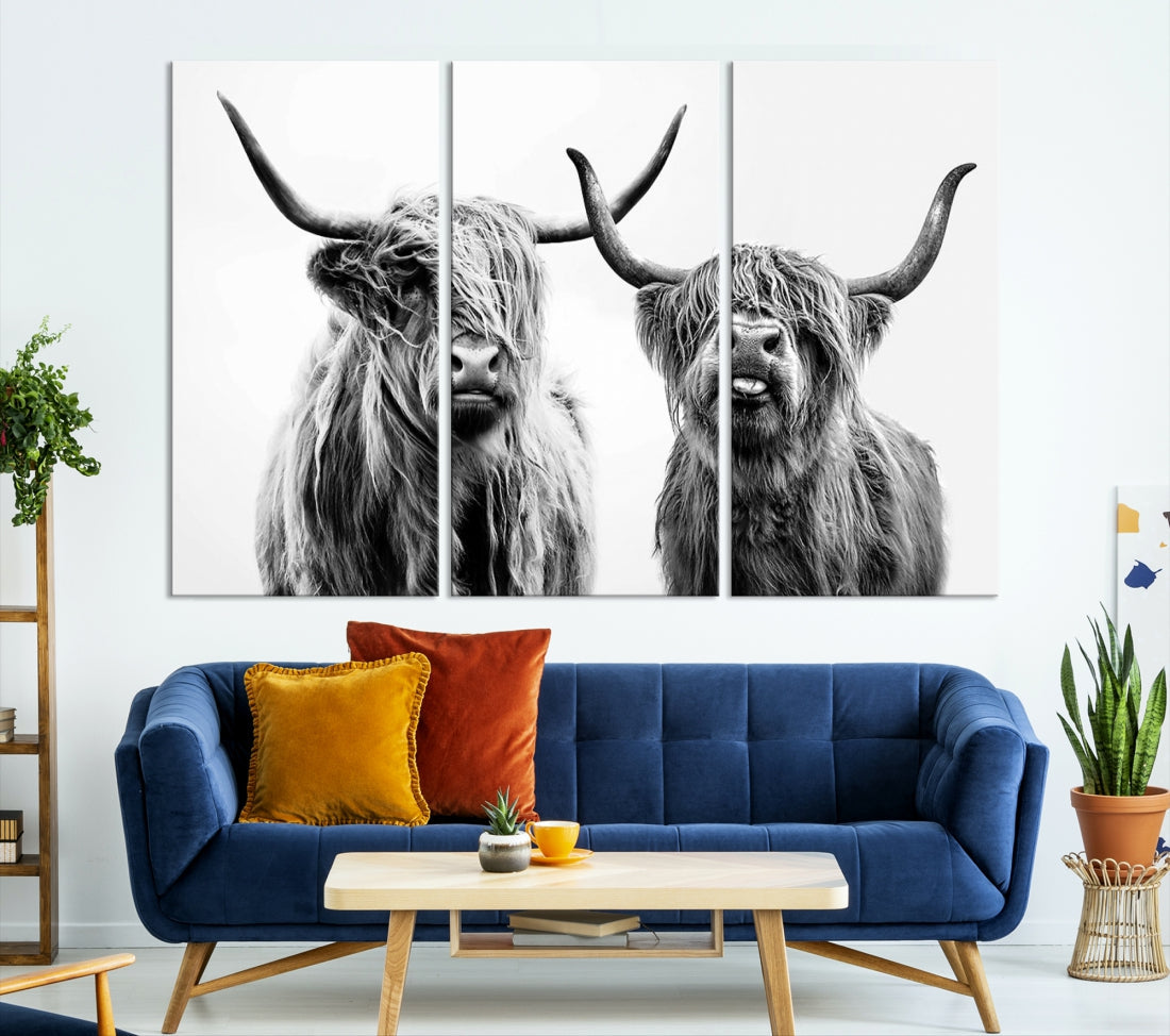 Bring the Charm of a Scottish Highland Cow to Your Farmhouse with Our Wall Art Canvas PrintA Rustic & Cozy Decor