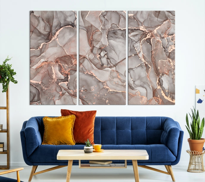 Rose Gold Marble Canvas Wall Art Giclee Print Abstract Wall Decor