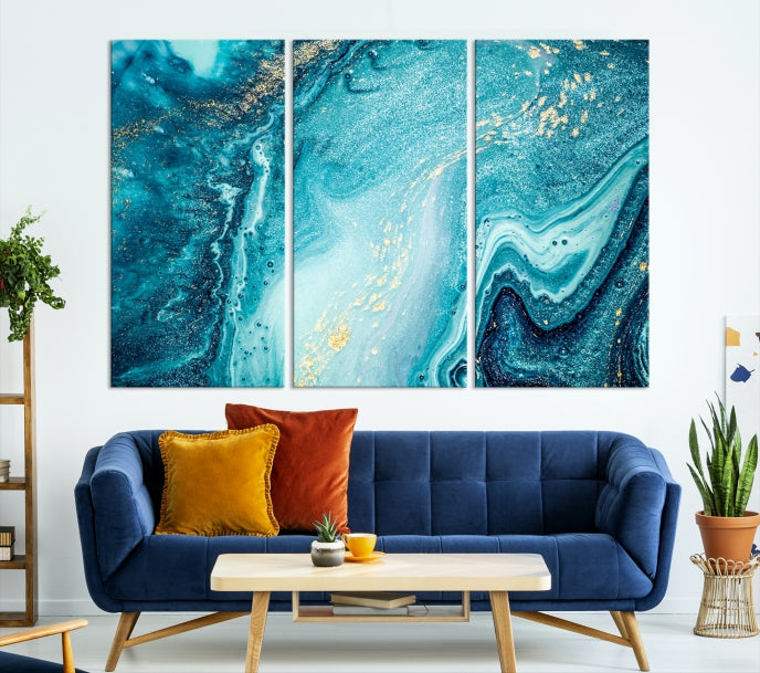 Large Marble Wall Art Framed Modern Abstract Canvas Print