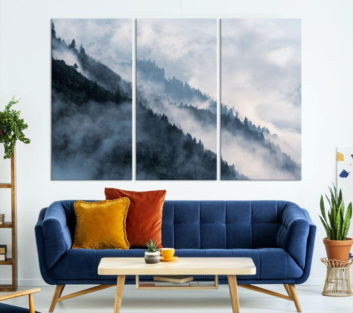 Misty Forest Canvas Wall Art Print