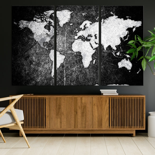 Black World Map