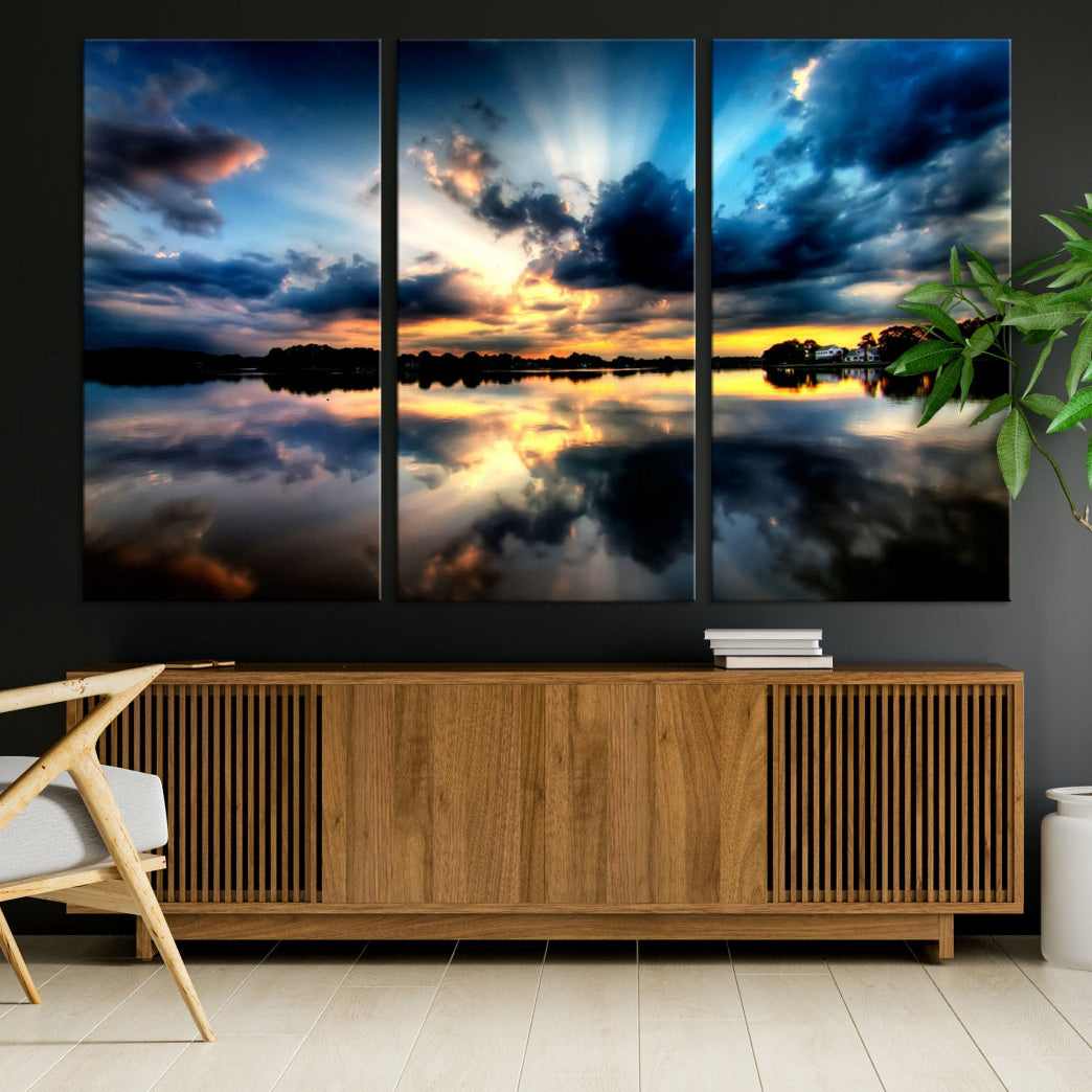 Blue Sunset to Your Walls with Our Beach View Canvas Wall Art Print