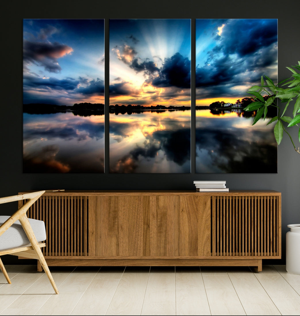 Blue Sunset to Your Walls with Our Beach View Canvas Wall Art Print