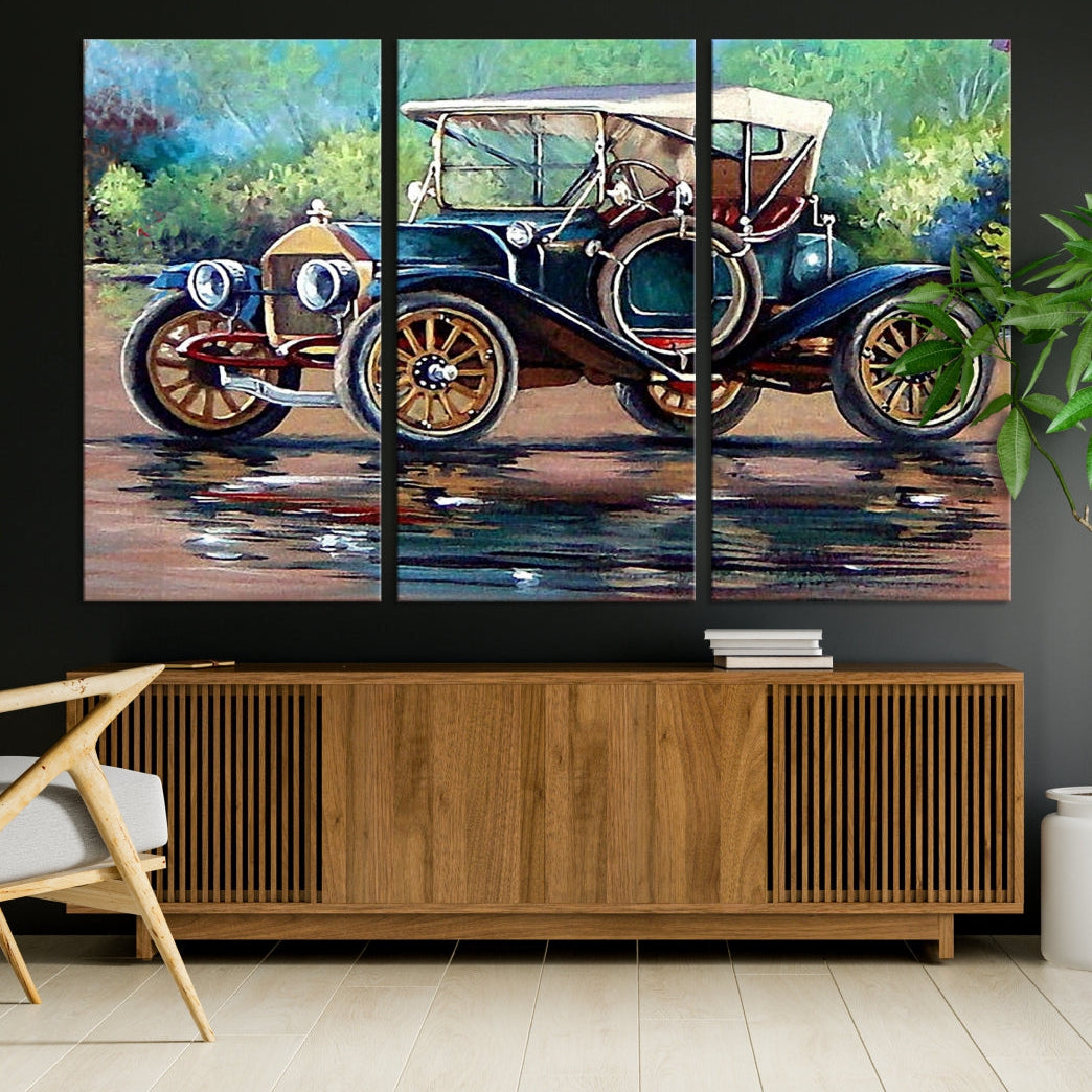 Oil Painting Old Retro Auto Car Giclee Canvas Extra Large Wall Art Print