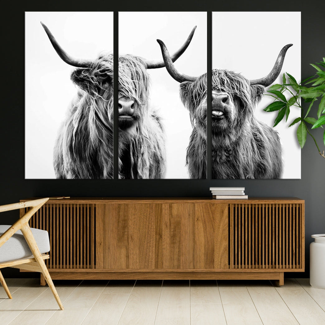 Bring the Charm of a Scottish Highland Cow to Your Farmhouse with Our Wall Art Canvas PrintA Rustic & Cozy Decor