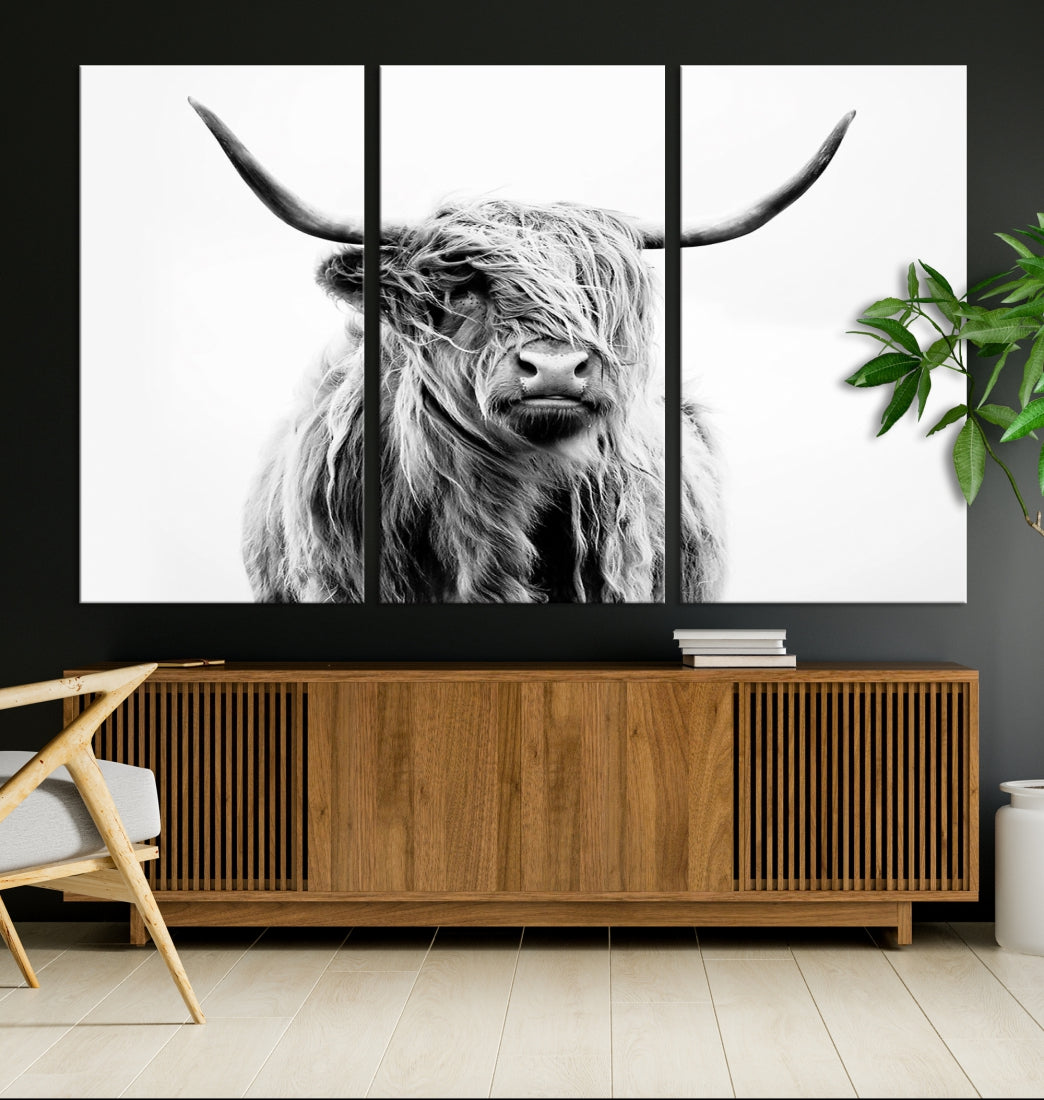 Bring the Charm of a Scottish Highland Cow to Your Farmhouse with Our Wall Art Canvas PrintA Rustic & Cozy Decor