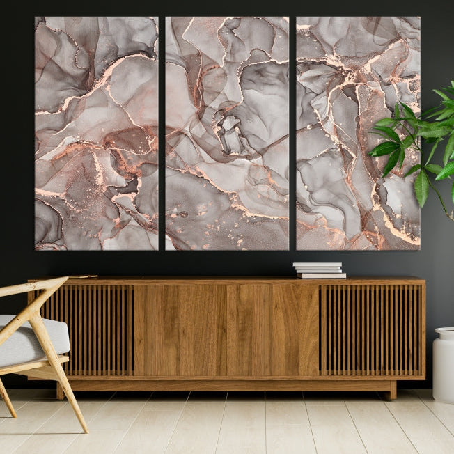 Rose Gold Marble Canvas Wall Art Giclee Print Abstract Wall Decor