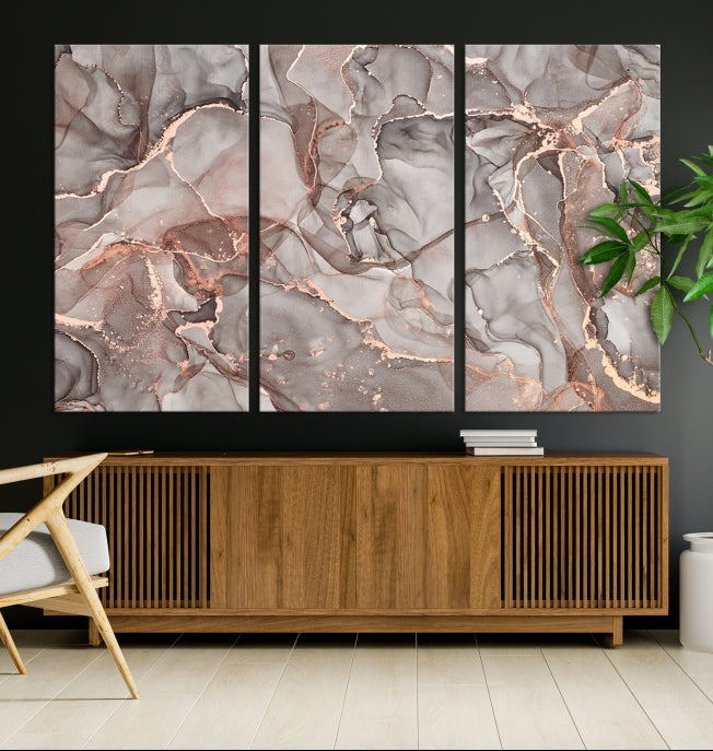 Rose Gold Marble Canvas Wall Art Giclee Print Abstract Wall Decor