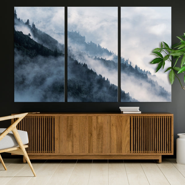 Misty Forest Canvas Wall Art Print