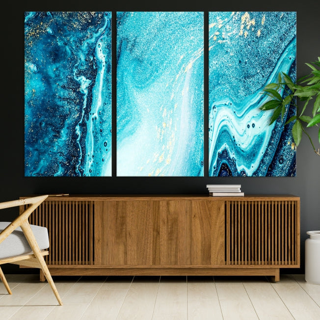 Large Marble Wall Decor Abstract Fluid Effect Canvas Art Print