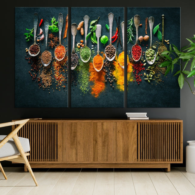 Add a Touch of Flavor to Your Kitchen with Our Large Spice Wall Art Canvas PrintA Decorative & Inspiring Decor Piece