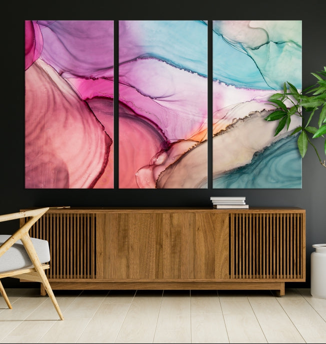 Colorful Marble Abstract Wall Art Print Canvas Living Room Kitchen Wall Decor