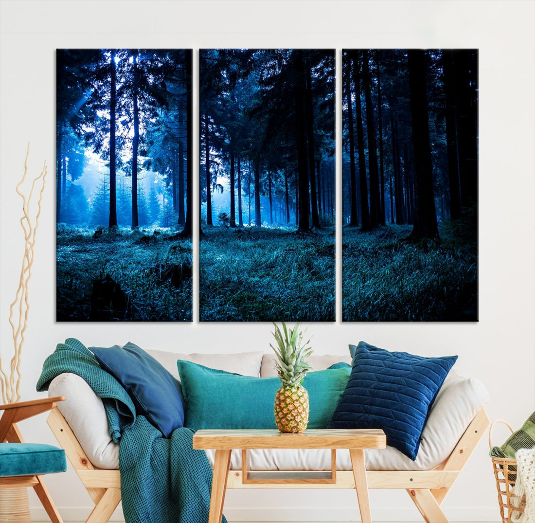 Mystic Dark Forest Wall Art Large Forest Canvas Print Landscape Canvas Art Multi Panel Wall Art Large Piece Canvas Set