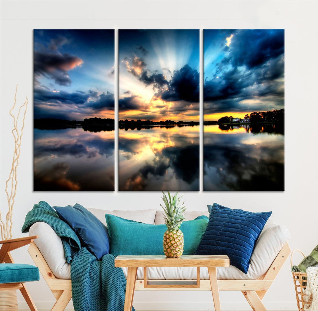 Blue Sunset to Your Walls with Our Beach View Canvas Wall Art Print