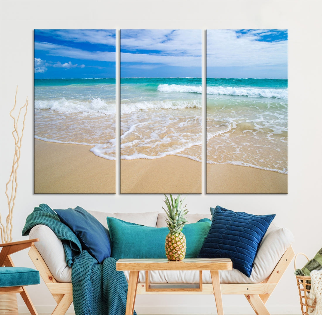 Soothing Tropical Beach Wall Art Canvas Print Coastal Ocean Holiday Season Wall Decor