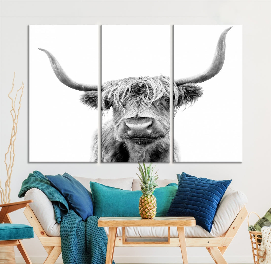 Bring the Charm of a Scottish Highland Cow to Your Farmhouse with Our Wall Art Canvas PrintA Rustic & Cozy Decor