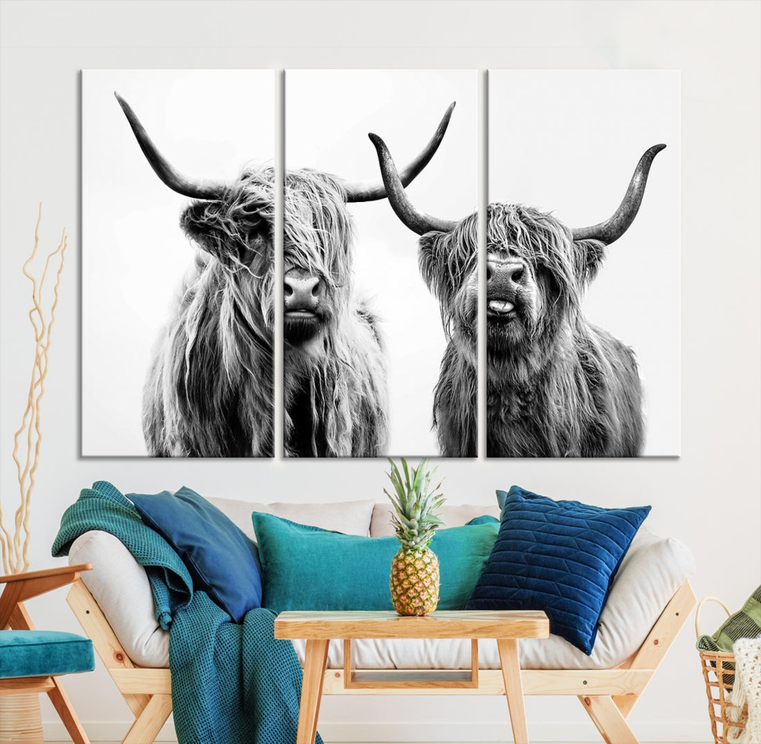 Bring the Charm of a Scottish Highland Cow to Your Farmhouse with Our Wall Art Canvas PrintA Rustic & Cozy Decor