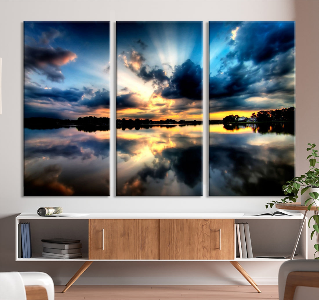 Blue Sunset to Your Walls with Our Beach View Canvas Wall Art Print