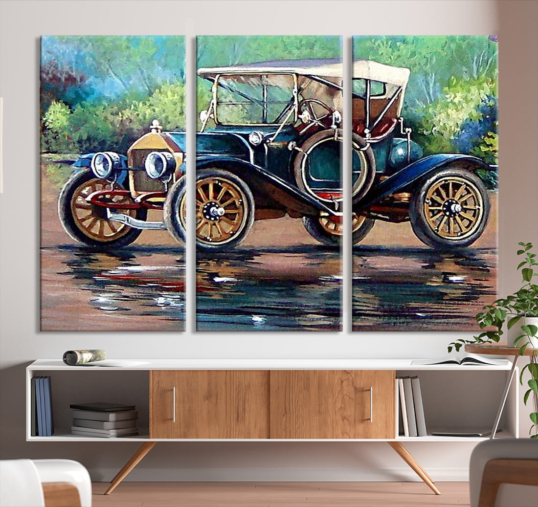 Oil Painting Old Retro Auto Car Giclee Canvas Extra Large Wall Art Print