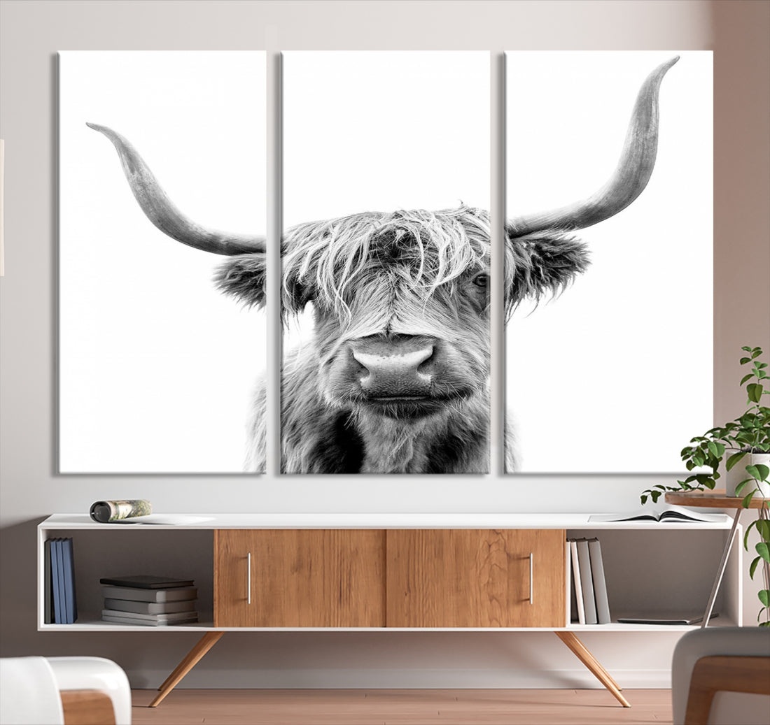 Bring the Charm of a Scottish Highland Cow to Your Farmhouse with Our Wall Art Canvas PrintA Rustic & Cozy Decor