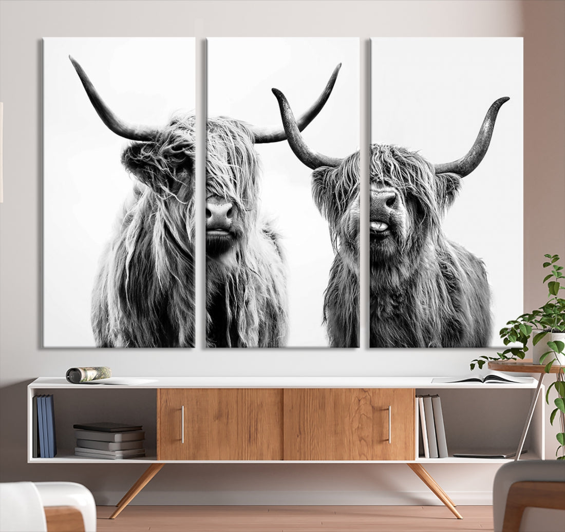 Bring the Charm of a Scottish Highland Cow to Your Farmhouse with Our Wall Art Canvas PrintA Rustic & Cozy Decor