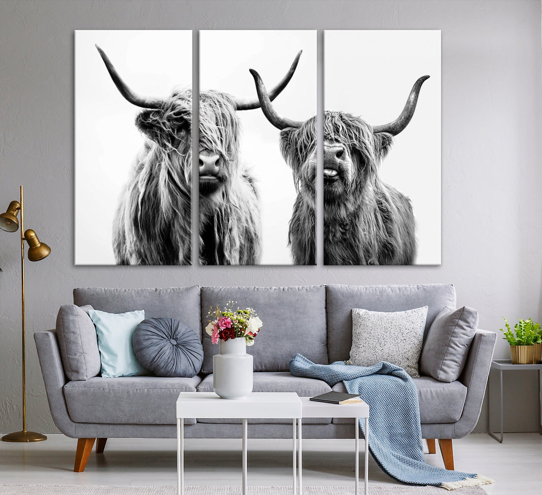 Bring the Charm of a Scottish Highland Cow to Your Farmhouse with Our Wall Art Canvas PrintA Rustic & Cozy Decor