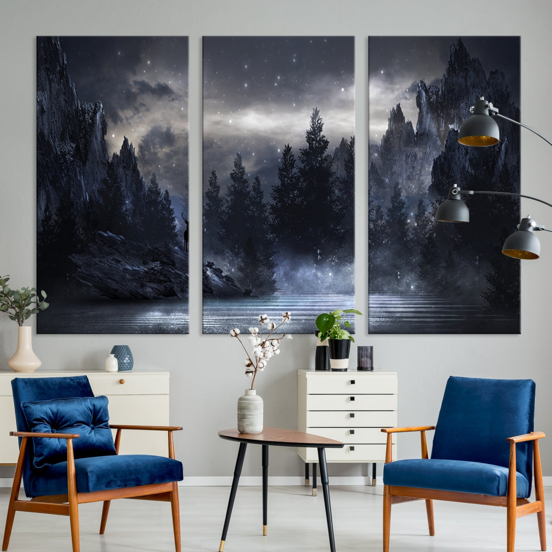 Thrilling Dark Forest Wall Art Canvas Print