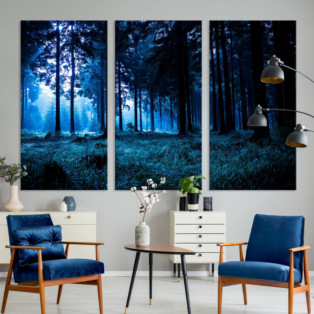 Mystic Dark Forest Wall Art Large Forest Canvas Print Landscape Canvas Art Multi Panel Wall Art Large Piece Canvas Set