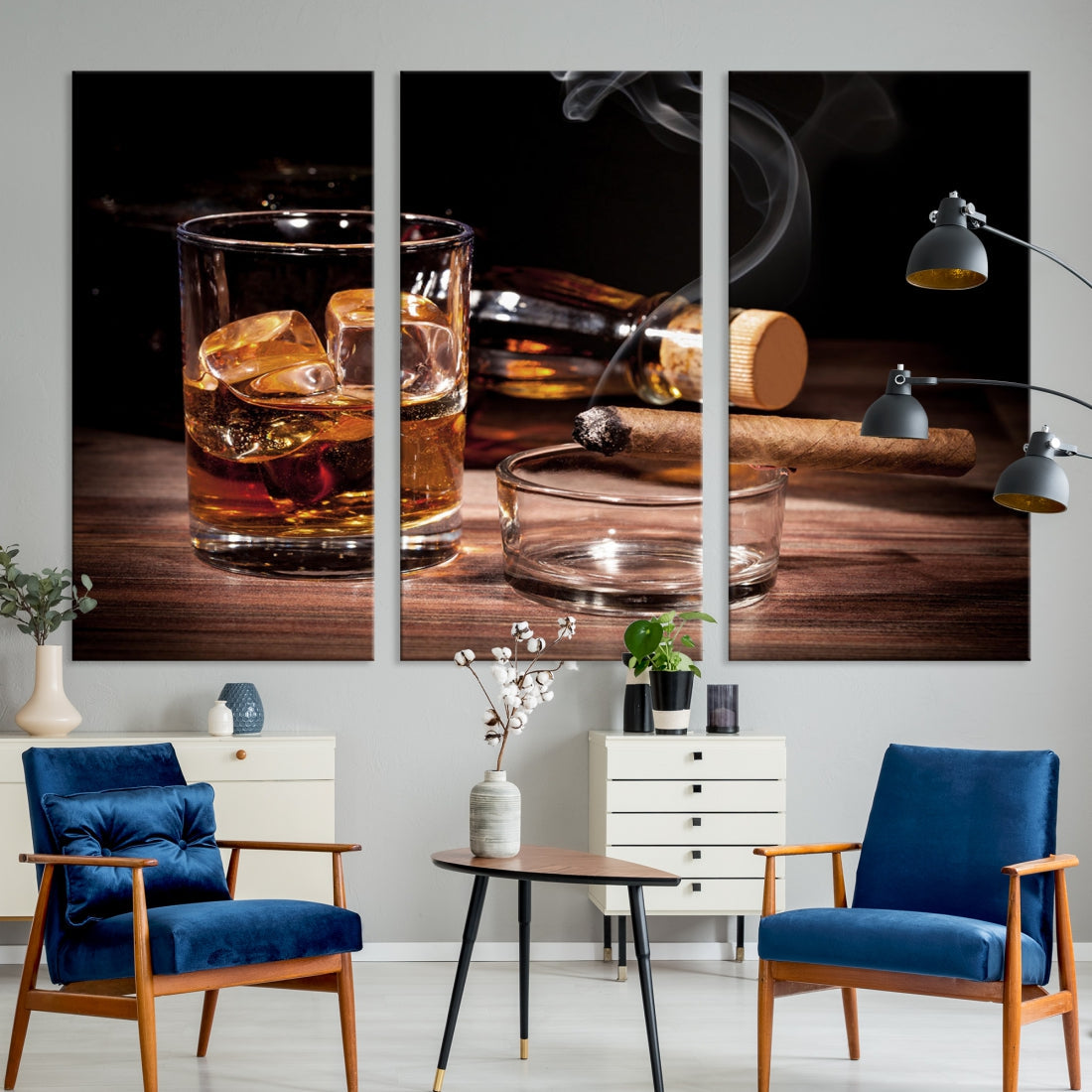 Elegant Whiskey Wall Art Canvas Print Bourbon Art Printing Modern Decor