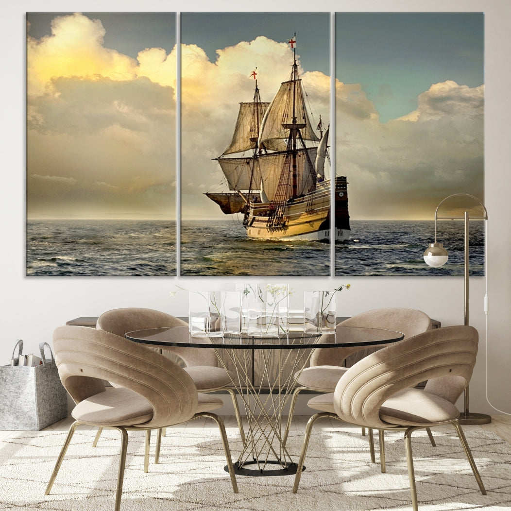 English War Ship Giclee Canvas Extra Large Wall Art Print