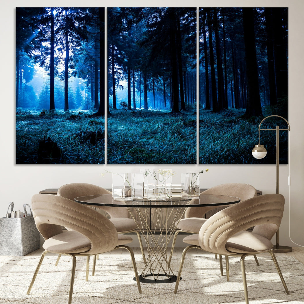 Mystic Dark Forest Wall Art Large Forest Canvas Print Landscape Canvas Art Multi Panel Wall Art Large Piece Canvas Set