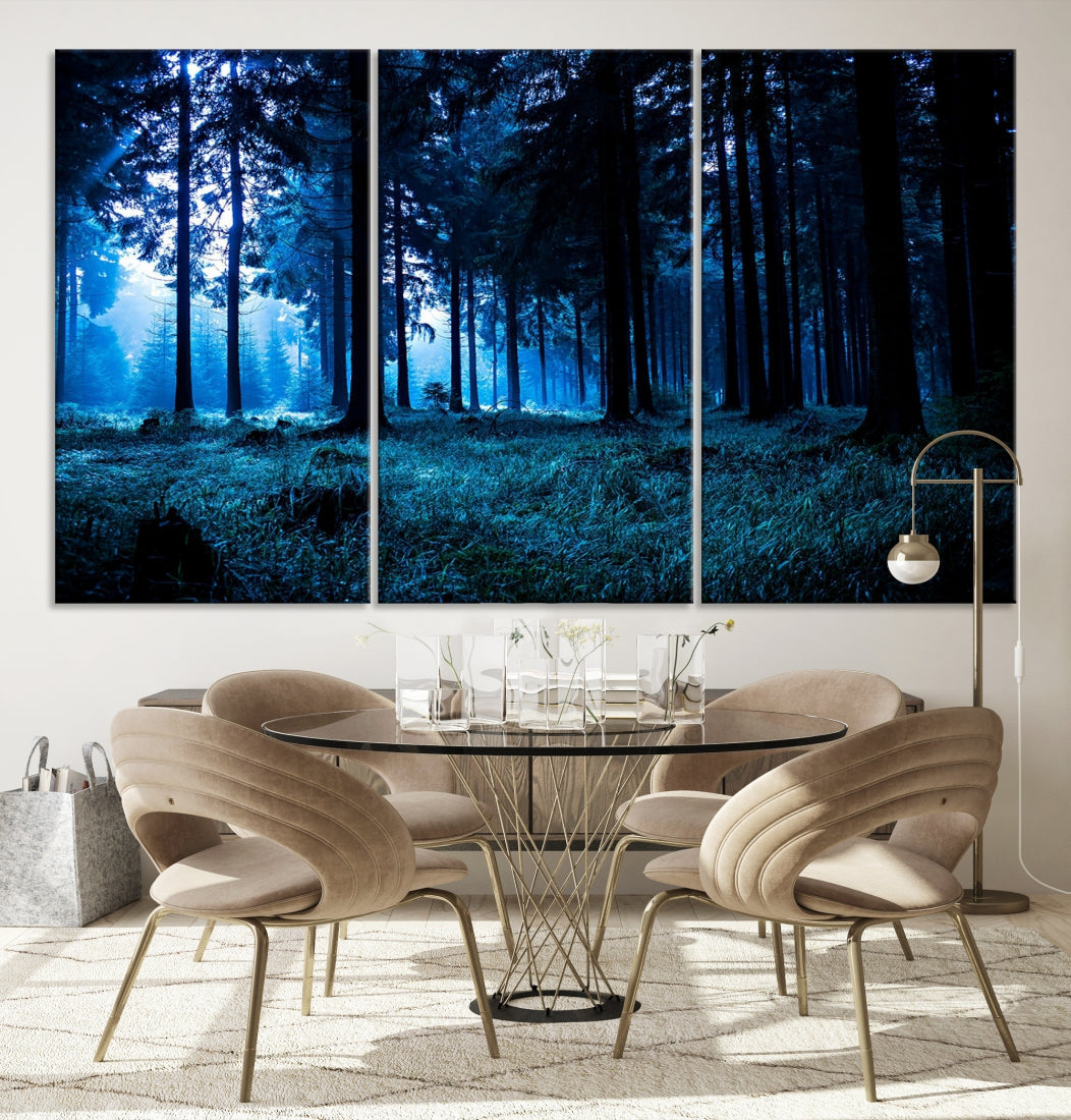 Mystic Dark Forest Wall Art Large Forest Canvas Print Landscape Canvas Art Multi Panel Wall Art Large Piece Canvas Set