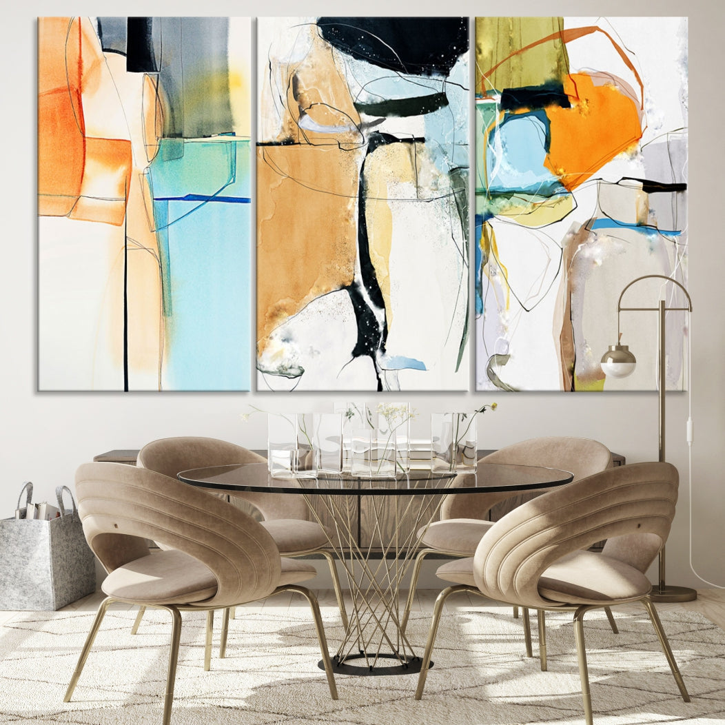 Contemporary Boho Style Abstract Canvas Wall Art Print